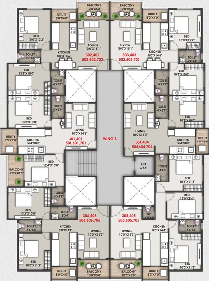 Floor Plan of Daksh Hillsyde in Pathardi Phata, Nashik - Image 108883
