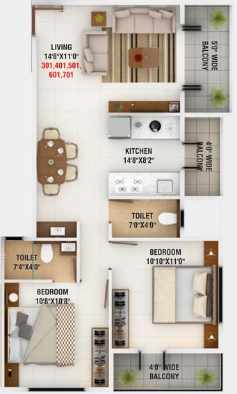 2 BHK Flat in Anup ABD Pride in Panchavati, Nashik - Image 726679