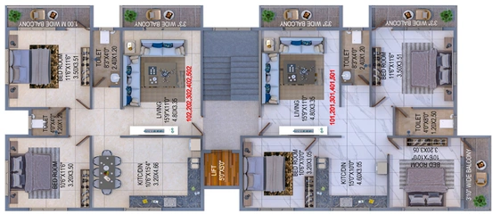 Floor Plan of Sarode Vrundavan Park in Pathardi Phata, Nashik - Image 108908