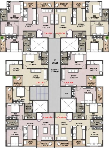 Floor Plan of Daksh Enclave in Indira Nagar, Nashik - Image 108925
