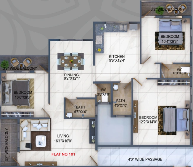 3 BHK Flat in Sarode Atharva Park in Pathardi Phata, Nashik - Image 724555