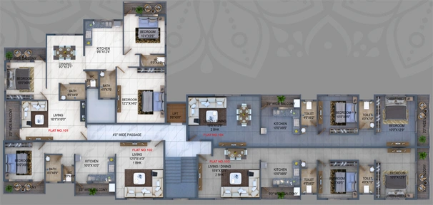 Floor Plan of Sarode Atharva Park in Pathardi Phata, Nashik - Image 108931