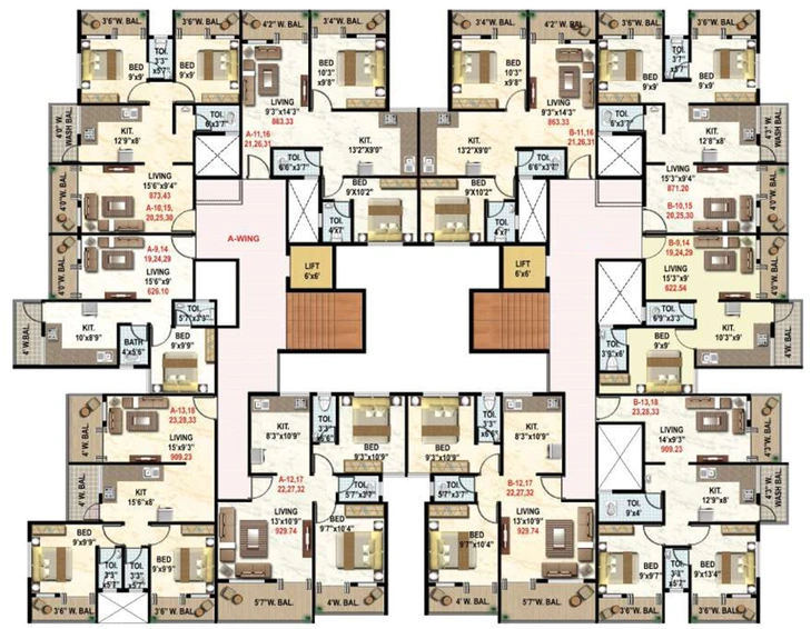Floor Plan of Shivshakti Laxmi Avenue in Makhmalabad, Nashik - Image 109192