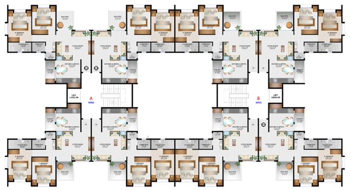 Floor Plan of Aarkay Presidency in Dwarka, Nashik - Image 109200
