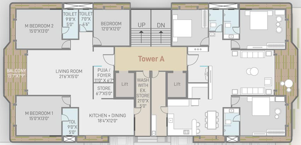 Floor Plan of Swastika Empire in New Alkapuri, Vadodara - Image 109564