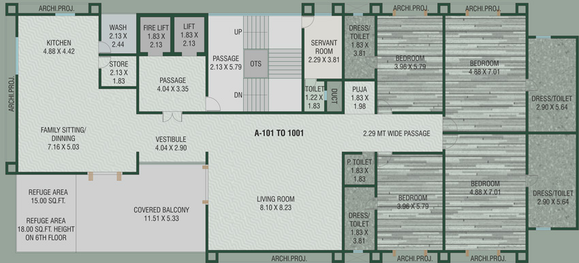 Floor Plan of Dwarkesh Crest X in Bhayli Road, Vadodara - Image 109580