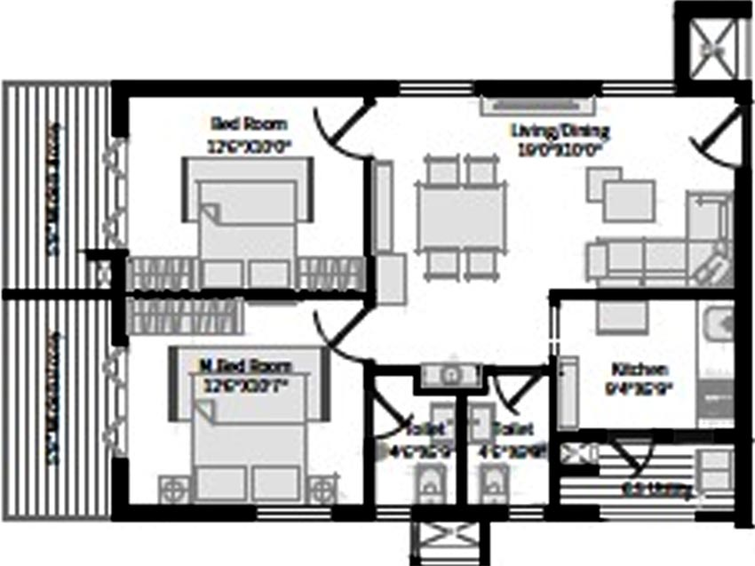 2 BHK Flat in Fame Horizon in Yendada, Visakhapatnam - Image 816802