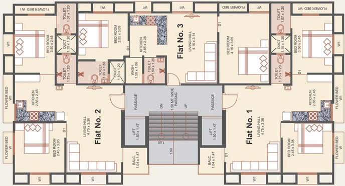 Floor Plan of Keshav Aura in Gotri, Vadodara - Image 109587