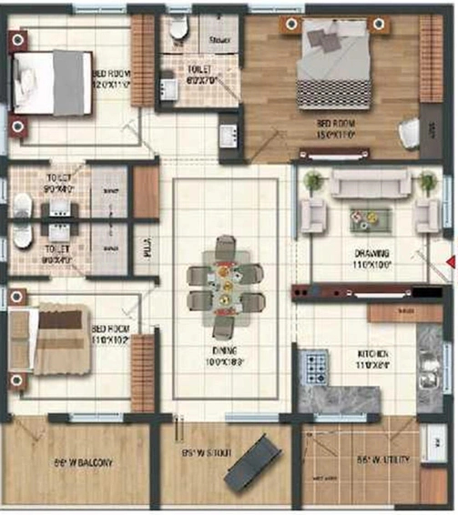 3 BHK Flat in Lansum Greens in Madhurawada, Visakhapatnam - Image 819004