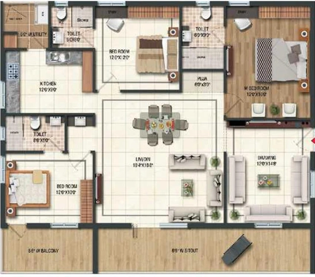 3 BHK Flat in Lansum Greens in Madhurawada, Visakhapatnam - Image 819008