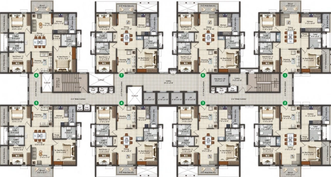 Floor Plan of KSR Greens in Miyapur, Hyderabad - Image 110679