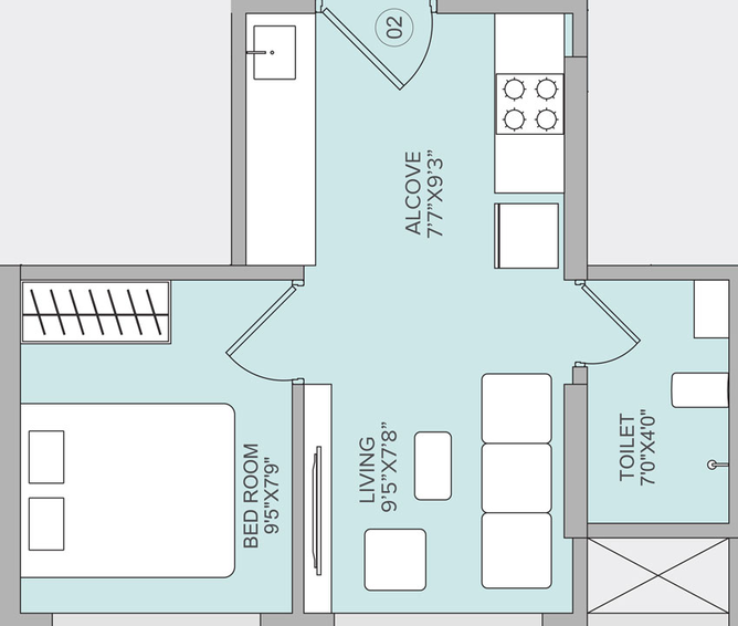 1 BHK Flat in Marathon Ekveera in Mulund West, Mumbai - Image 455772