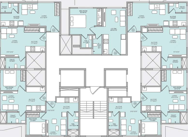 Floor Plan of Marathon Ekveera in Mulund West, Mumbai - Image 28864
