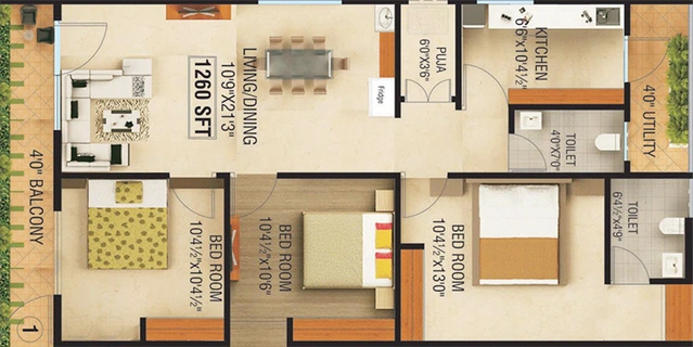 3 BHK Flat in Bhoomatha Thanus Castle in Madhurawada, Visakhapatnam - Image 818921