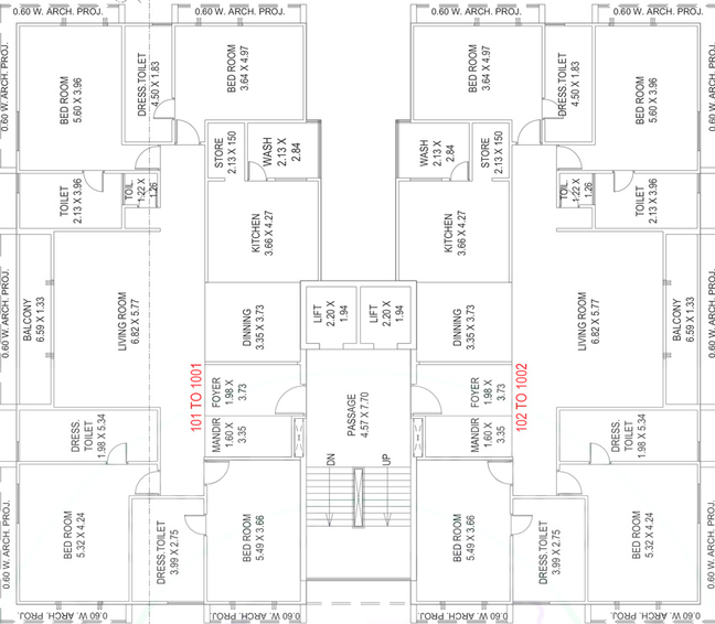 Floor Plan of Ambica Kishan Antilia in Vasna Bhayli Main Road, Vadodara - Image 109614