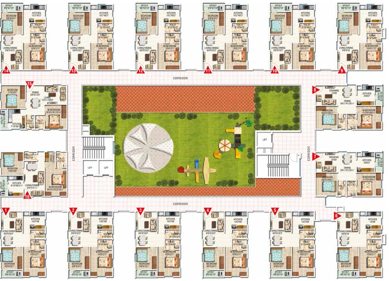 Floor Plan of Modi Serene Park in Ghatkesar, Hyderabad - Image 108995