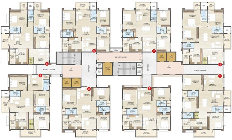 Floor Plan of Vaisakhi Skypark in Yendada, Visakhapatnam - Image 148800