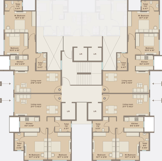 Floor Plan of Marathon Zaver Arcade in Mulund West, Mumbai - Image 28889