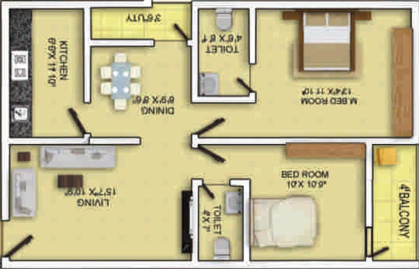 2 BHK Flat in Abhilash Anand Arcade in Madhurawada, Visakhapatnam - Image 818923