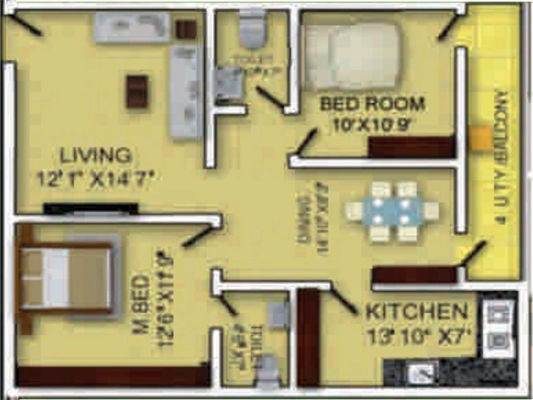 2 BHK Flat in Abhilash Anand Arcade in Madhurawada, Visakhapatnam - Image 818924
