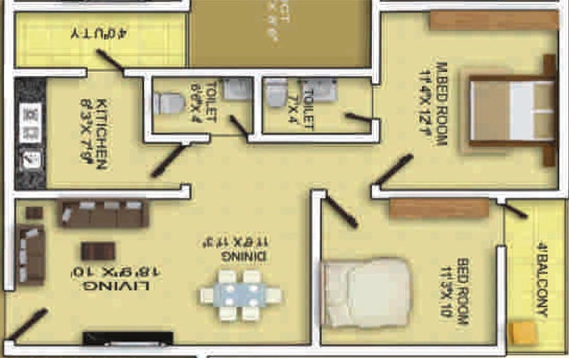 2 BHK Flat in Abhilash Anand Arcade in Madhurawada, Visakhapatnam - Image 818922