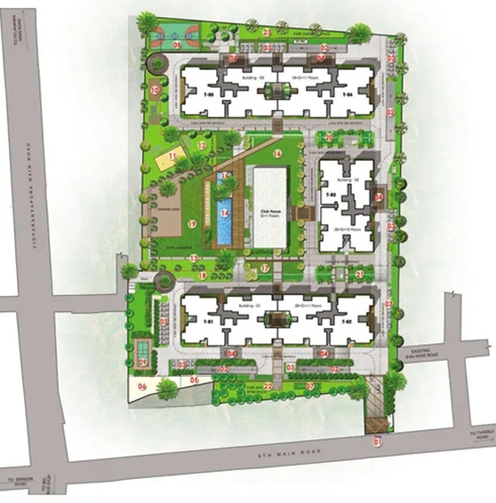 Master Plan of Prestige Willow Tree in Vidyaranyapura, Bangalore - Image 109033
