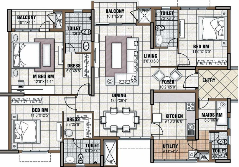 3 BHK Flat in Prestige Tranquility in Budigere Road, Bangalore - Image 725419