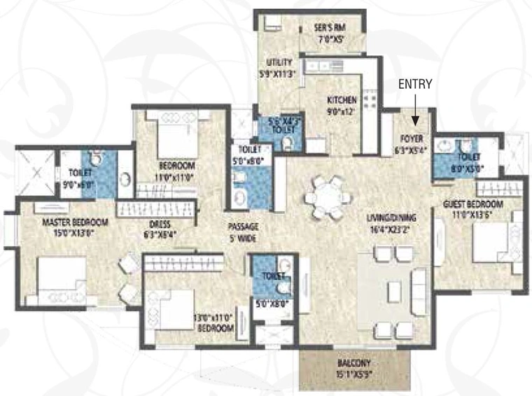 4 BHK Flat in Purva Skywood in Sarjapur, Bangalore - Image 725481