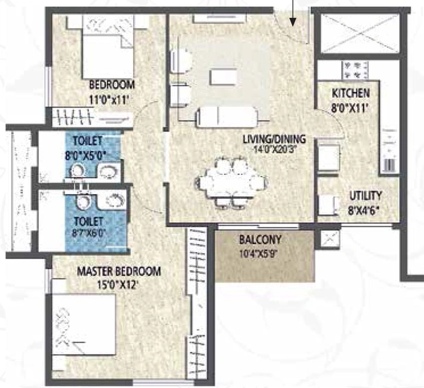2 BHK Flat in Purva Skywood in Sarjapur, Bangalore - Image 725479