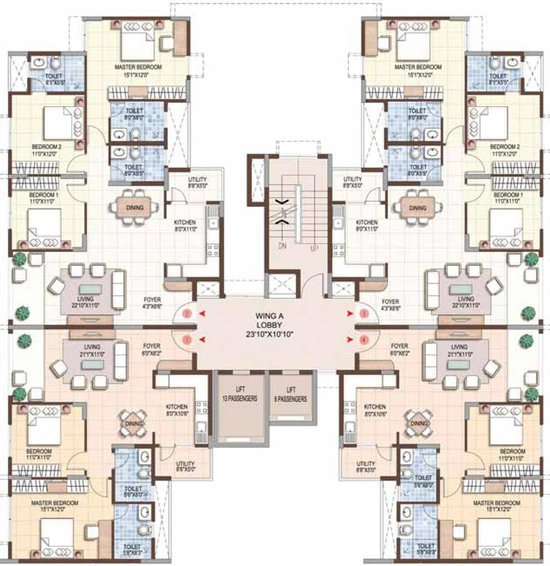 Floor Plan of Purva Sunflower in Magadi Road, Bangalore - Image 109208