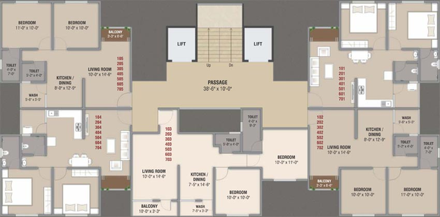 Floor Plan of Mangalam Swastik Residency in Sevasi, Vadodara - Image 111112