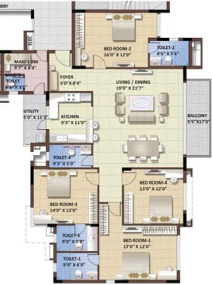 4 BHK Flat in Purva Whitehall in Haralur, Bangalore - Image 726763
