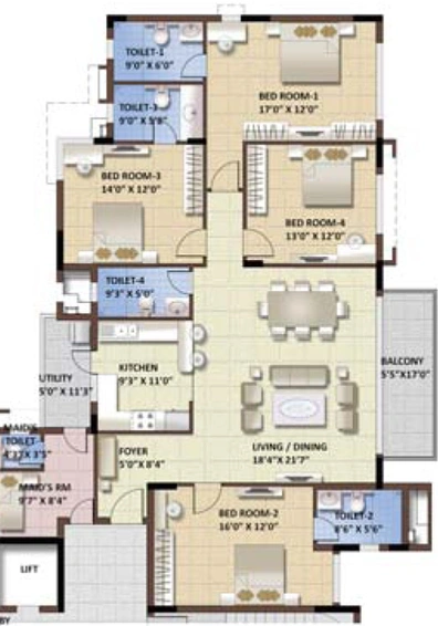 4 BHK Flat in Purva Whitehall in Haralur, Bangalore - Image 726762