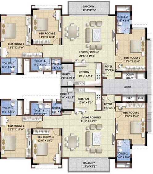 Floor Plan of Purva Whitehall in Haralur, Bangalore - Image 109222