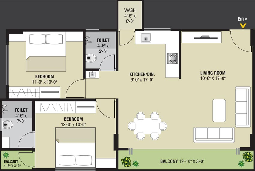 2 BHK Flat in Mangalam Amadius Elite in Sevasi, Vadodara - Image 739582