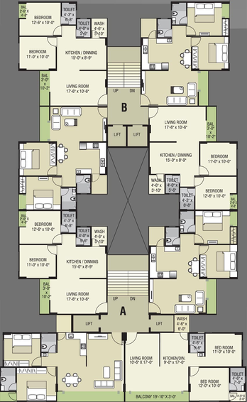 Floor Plan of Mangalam Amadius Elite in Sevasi, Vadodara - Image 112404