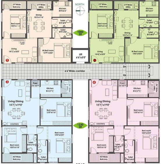 Floor Plan of Vaishno Waves in Rushikonda, Visakhapatnam - Image 170412