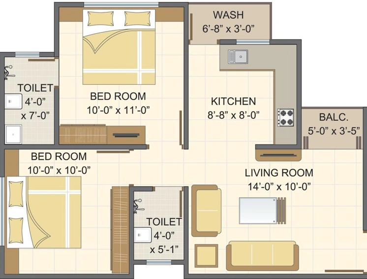 2 BHK Flat in Aarya Exotica in Bill, Vadodara - Image 729383