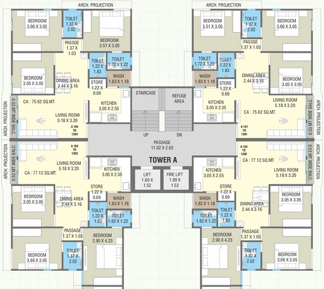 Floor Plan of Trinetra Silvernest in Tarsali, Vadodara - Image 109496