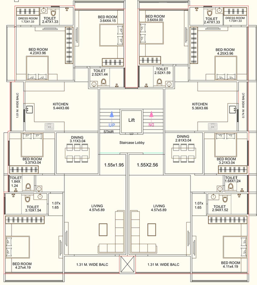 Floor Plan of Dharti Riviera in Akota, Vadodara - Image 109594
