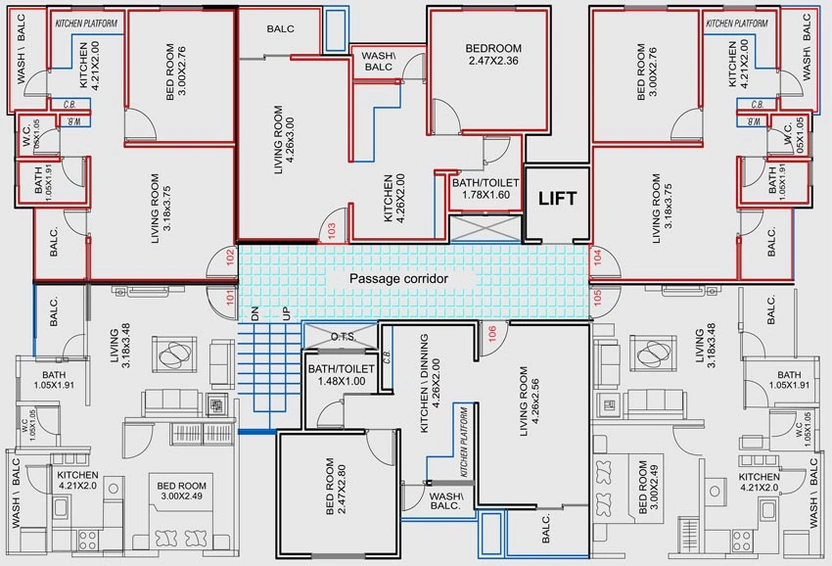 Floor Plan of Dhruv Residency in Vemali, Vadodara - Image 109621