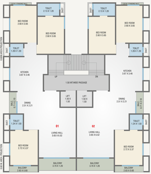 Floor Plan of Nandishwar Heights in Waghodia Road, Vadodara - Image 109684