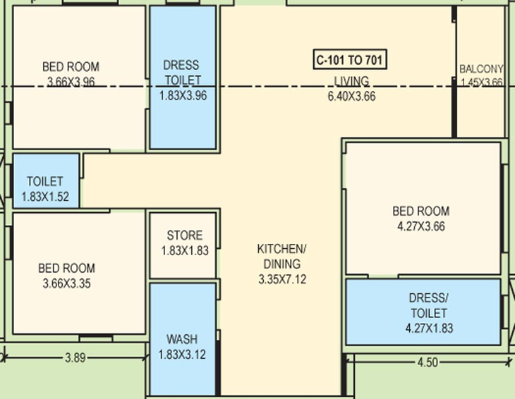 3 BHK Flat in Sanjivani Fuldwar Residency in Subhanpura, Vadodara - Image 728960
