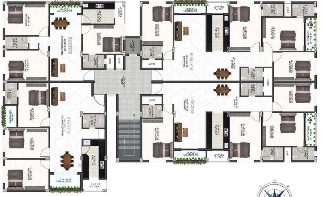 Floor Plan of Evos Gayatri Paradise in Patrapada, Bhubaneswar - Image 152188