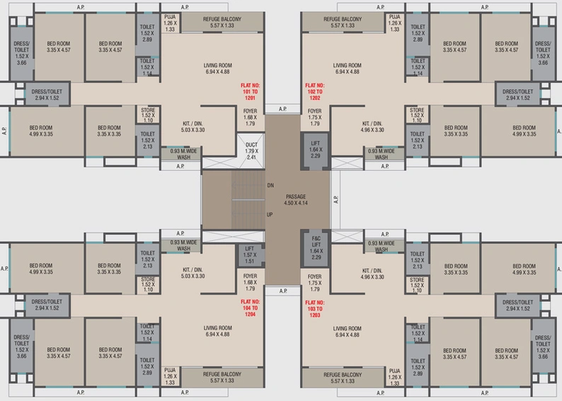 Floor Plan of Viranchi Eleanor Calista in Sama Savli Road, Vadodara - Image 109124