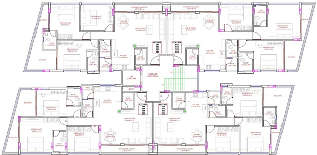 Floor Plan of H Green Avenue Apartment in Makarpura, Vadodara - Image 109779