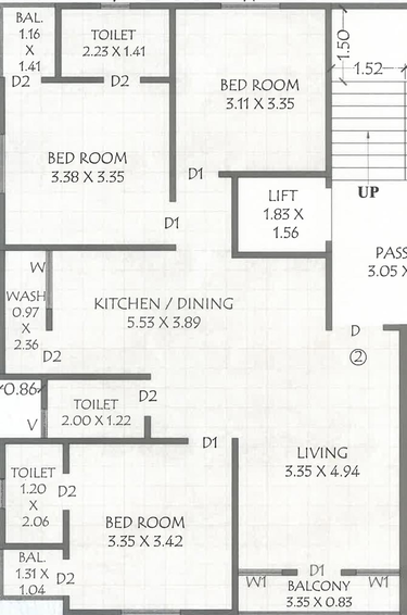 3 BHK Flat in Shree Henil Heights in Kareli Baug, Vadodara - Image 729177