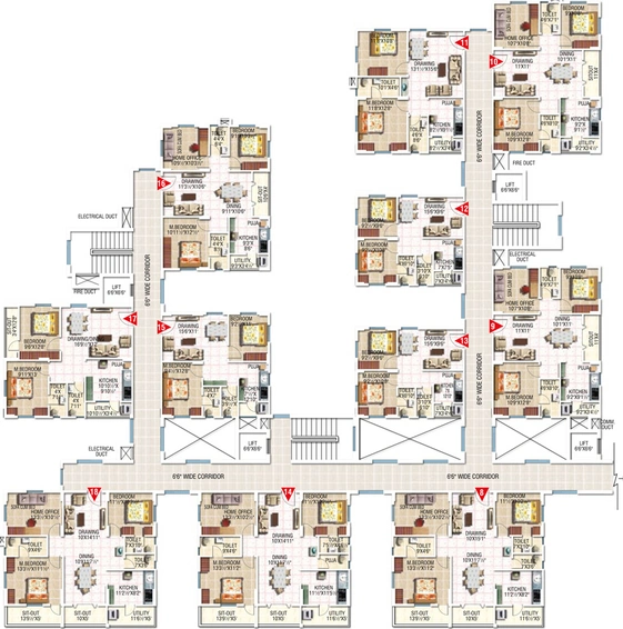 Floor Plan of Modi Elegance in Gajulramaram, Hyderabad - Image 109282
