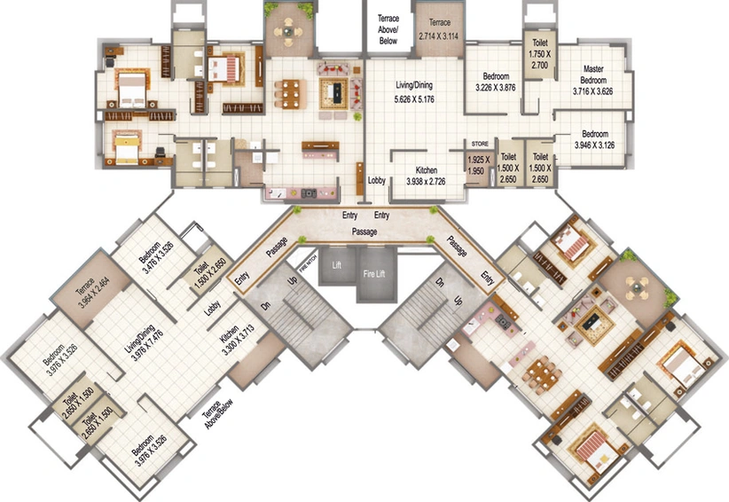 Floor Plan of Kumar Princetown Royal in Undri, Pune - Image 24461