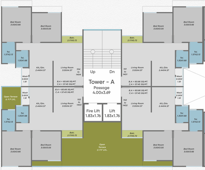 Floor Plan of Shreeji Sundaram Skyline in Tarsali, Vadodara - Image 109334
